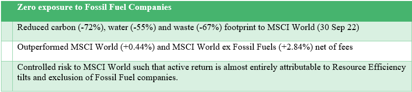 Ex-Fossil Fuels Strategy continues to defy Oil Price Rise