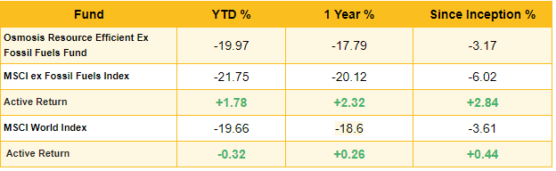 Ex-Fossil Fuels Strategy continues to defy Oil Price Rise